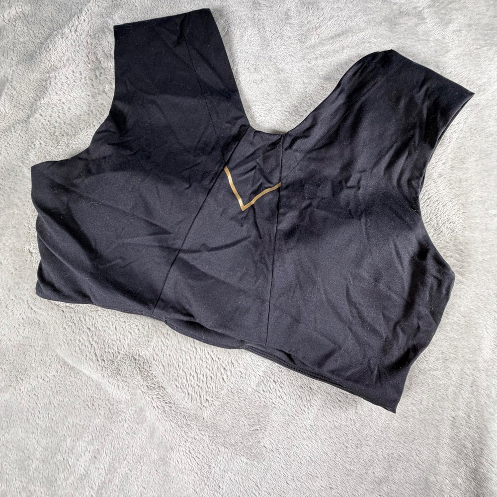 Kinflyte Freedom Bra Black Posture Support Wireless Sports Bra XL Gold Accent - Picture 3 of 4